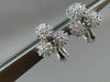 ANTIQUE .70CT DIAMOND 14KT WHITE GOLD HANGING FLOWER CLIP ON EARRINGS #1199