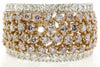 LARGE 2.19CT WHITE & PINK DIAMOND 18KT WHITE & ROSE GOLD MULTI ROW CLUSTER RING