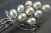 LARGE DIAMOND & AAA PEARL 14KT WHITE GOLD BOKAY FLOWER HEART BROOCH PIN #26611