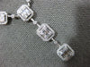WIDE 6.37CT DIAMOND 18KT WHITE GOLD 3D ROUND & BAGUETTE LARIAT TENNIS NECKLACE