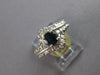ESTATE 1.07CT DIAMOND & AAA SAPPHIRE 14KT WHITE GOLD 3D V SHAPE ENGAGEMENT RING
