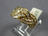 WIDE 1.36CT DIAMOND 14KT YELLOW GOLD ROUND CHANNEL CRISS CROSS ANNIVERSARY RING