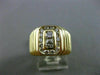 ESTATE WIDE .50CT DIAMOND 18K YELLOW GOLD RECTANGULAR GYPSY MENS RING E/F #25400