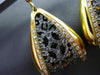 ESTATE .50CT DIAMOND 14K BLACK & YELLOW GOLD FILIGREE HANGING LEVERBACK EARRINGS