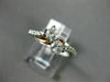 ESTATE .65CT DIAMOND 14KT WHITE & ROSE GOLD 3D TWO STONE SIDE BY SIDE LOVE RING