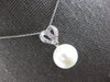 ESTATE .55CT DIAMOND & AAA PEARL 14K WHITE GOLD HEART SHAPE FUN FLOATING PENDANT