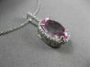 ESTATE LARGE 6.27CT DIAMOND & PINK TOPAZ 14KT GOLD 3D OVAL HALO FLOATING PENDANT