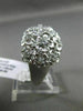 ESTATE EXTRA LARGE .10CT DIAMOND 14KT WHITE GOLD 3D MATTE & SHINY FLOWER RING