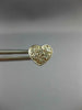 ESTATE .24CT DIAMOND 14K WHITE GOLD ROUND CLASSIC PAVE HEART LOVE EARRINGS #1790
