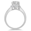 ESTATE 1.1CT DIAMOND 14KT WHITE GOLD 3D CLASSIC ROUND SOLITAIRE ENGAGEMENT RING