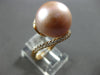 LARGE .32CT DIAMOND & AAA PINK SOUTH SEA PEARL 18KT ROSE GOLD CRISS CROSS RING
