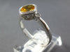 .80CT DIAMOND & AAA CITRINE 14KT WHITE GOLD CUSHION & ROUND 3 STONE BEZEL RING