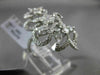 ANTIQUE MASSIVE 2.09CT DIAMOND 18KT WHITE GOLD THREE DIMENSIONAL FLOWER RING