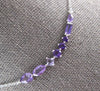 ESTATE 1.4CT DIAMOND & AAA AMETHYST 14KT WHITE GOLD MULTI SHAPE FUN BAR NECKLACE