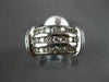 LARGE 1.02CT DIAMOND 14K WHITE GOLD ROUND 3 ROW CHANNEL WEDDING ANNIVERSARY RING