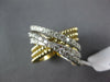 LARGE 1.27CT DIAMOND 14KT 2 TONE GOLD 3D MULTI ROW CRISS CROSS X INFINITY RING