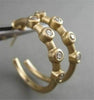 ESTATE .32CT ROUND DIAMOND 14KT YELLOW GOLD ETOILE BAMBOO HOOP EARRINGS