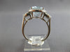 LARGE 4.6CT DIAMOND & AAA AQUAMARINE 14K WHITE GOLD OVAL & ROUND ENGAGEMENT RING