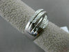 ESTATE WIDE 1.13CT DIAMOND 18KT WHITE GOLD 3D MULTI ROW CRISS CROSS FUN RING