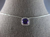 .97CT DIAMOND & AAA AMETHYST 14K WHITE GOLD CUSHION & ROUND SQUARE LOVE NECKLACE