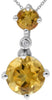 1.51CT DIAMOND & AAA CITRINE 14KT WHITE GOLD 3 STONE PAST PRESENT FUTURE PENDANT