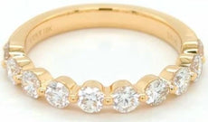 1.02CT DIAMOND 18KT YELLOW GOLD SEMI ETERNITY 10 STONE WEDDING ANNIVERSARY RING