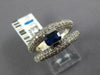 WIDE 2.1CT DIAMOND & AAA SAPPHIRE 14KT WHITE GOLD 3D EMERALD CUT ENGAGEMENT RING