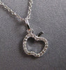 ESTATE SMALL .07CT DIAMOND 14KT WHITE GOLD 3D APPLE FUN FLOATING PENDANT