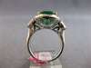 EXTRA LARGE 6.38CT DIAMOND & AAA EMERALD 18K 2 TONE GOLD 3D HALO ENGAGEMENT RING