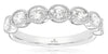 ESTATE .87CT DIAMOND 14K WHITE GOLD OVAL 7 STONE FILIGREE BEZEL ANNIVERSARY RING