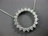 EXTRA LARGE 2.44CT DIAMOND 14KT WHITE GOLD CIRCLE OF LIFE 3 PRONG LOVE NECKLACE