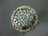 ESTATE EXTRA LARGE 1.50CT DIAMOND 14KT WHITE & ROSE GOLD CLUSTER MULTI ROW RING