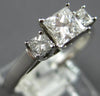 ESTATE .75CT DIAMOND 14KT WHITE GOLD 3D PRINCESS 3 STONE LUCIDA ENGAGEMENT RING