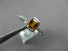 ESTATE .70CT DIAMOND & CITRINE 14KT WHITE GOLD 3D CLASSIC BEZEL ENGAGEMENT RING