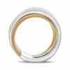 ESTATE WIDE .53CT DIAMOND 14KT WHITE & ROSE GOLD MULTI ROW CRISS CROSS COIL RING