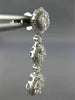 ESTATE 2.60CT DIAMOND 14KT WHITE GOLD 3D SQUARE ETOILE FILIGREE HANGING EARRINGS