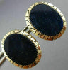 ESTATE LARGE AAA LAPIS 14KT YELLOW GOLD 3D HANDCRAFTED CLIP ON EARRINGS #26366