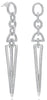 LARGE 1.80CT DIAMOND 18K WHITE GOLD 3D TRIANGULAR LOVE KNOT FUN HANGING EARRINGS