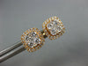 ESTATE .68CT DIAMOND 18KT WHITE GOLD CLUSTER SQUARE HALO CLASSIC STUD EARRINGS