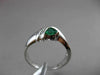 ESTATE .43CTW DIAMOND & AAA EMERALD 14KT WHITE GOLD TRILLION FUN FRINDSHIP RING