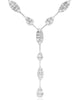 2.5CT DIAMOND 14KT WHITE GOLD 3D ROUND & BAGUETTE MARQUISE & PEAR SHAPE NECKLACE