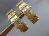 ESTATE 1.75CT DIAMOND 14K YELLOW GOLD 3D ROUND & BAGUETTE HANGING EARRINGS 15722