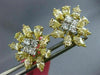 LARGE 4.08CT WHITE & FANCY YELLOW DIAMOND 18KT TWO TONE GOLD 3D HANGING EARRINGS