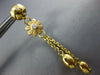 LARGE .05CT DIAMOND 18KT YELLOW GOLD 3D MATTE AND SHINY FLOWER HANGING EARRINGS