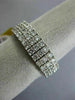 ESTATE WIDE 2.75CT DIAMOND 18K WHITE GOLD 3D THREE ROW ETERNITY ANNIVERSARY RING