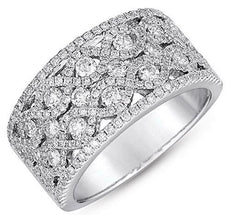 LARGE 1.37CT DIAMOND 14KT WHITE GOLD CLASSIC MULTI ROW INFINITY ANNIVERSARY RING