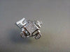 ESTATE LARGE SQUARE 3.01CT DIAMOND PRINCESS CUT 14KT WHITE GOLD CLIP EARRINGS