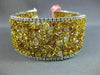 GIA LARGE 57.49CT MULTI COLOR DIAMOND 18KT 2 TONE GOLD CLUSTER TENNIS BRACELET