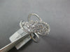LARGE 1.04CT DIAMOND 18KT WHITE GOLD 3D CLUSTER CRISS CROSS LOVE KNOT FUN RING