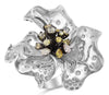 EXTRA LARGE 2.48CT WHITE & FANCY YELLOW DIAMOND 18K WHITE GOLD 3D STATEMENT RING